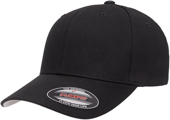 Flexfit 5001 Standard Cotton Twill 6-Panel Fitted Baseball Cap | PU Spandex Blend, Closed-Back Stretch, Pre-Curved Permacurv Visor, Bulk Packs Available