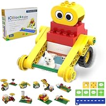 10-in-1 ICBlocks Screen-Free Coding Robot Kit for Kids, 85+ PCS Science Kits, Stem Robotics Building, Educational Coding Projects Gifts for Boys & Girls Ages 3-6 Years