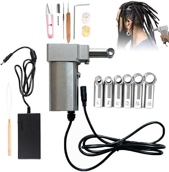 6-16mm Handheld Automatic Loc Machine, DIY Braiding Hair Extensions, Electric Dreadlock Machine Kit, For Instant Dreadlocks - Create Stylish Dreads Anywhere