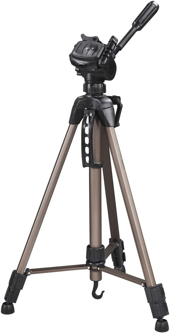 Hama Camera Tripod Star 61 | Lightweight with 3-Way Head | With 60-153cm Height | Tripod Including Carrying Case | Camera Tripod Suitable for SLR and System Cameras | Champagne