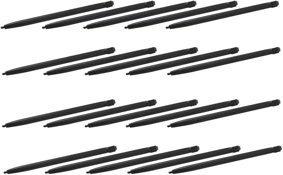 Latest Upgraded 20X Black Plastic Touch Screen Stylus Pen for Nintendo 3DS N3DS XL LL