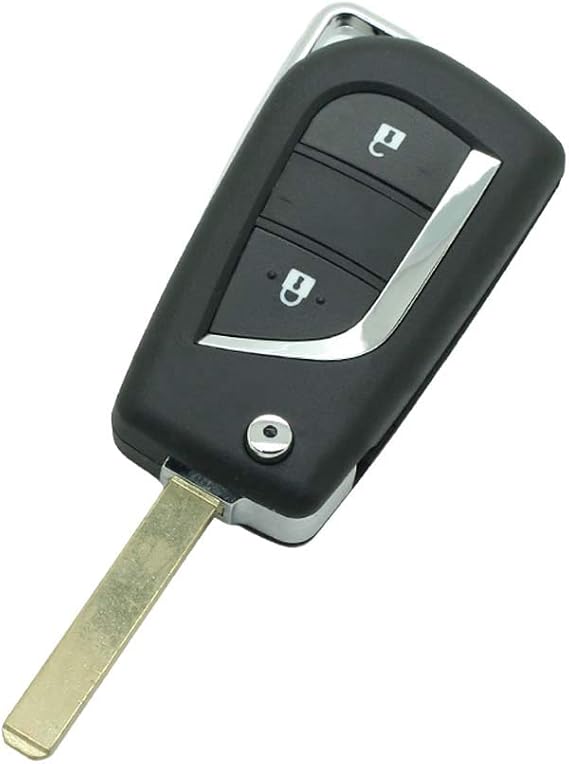 Replacement Key Shell Compatible with TOYOTA 2 Button VA2 Blade Keyless Entry Remote Flip Key Case Fob PG431