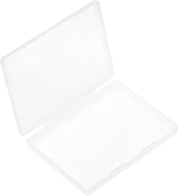 Paialco A6 Clear Plastic Storage Box, 4 x 6 Inch Flat Case Holder for Beads/Tools/Letters/Papers