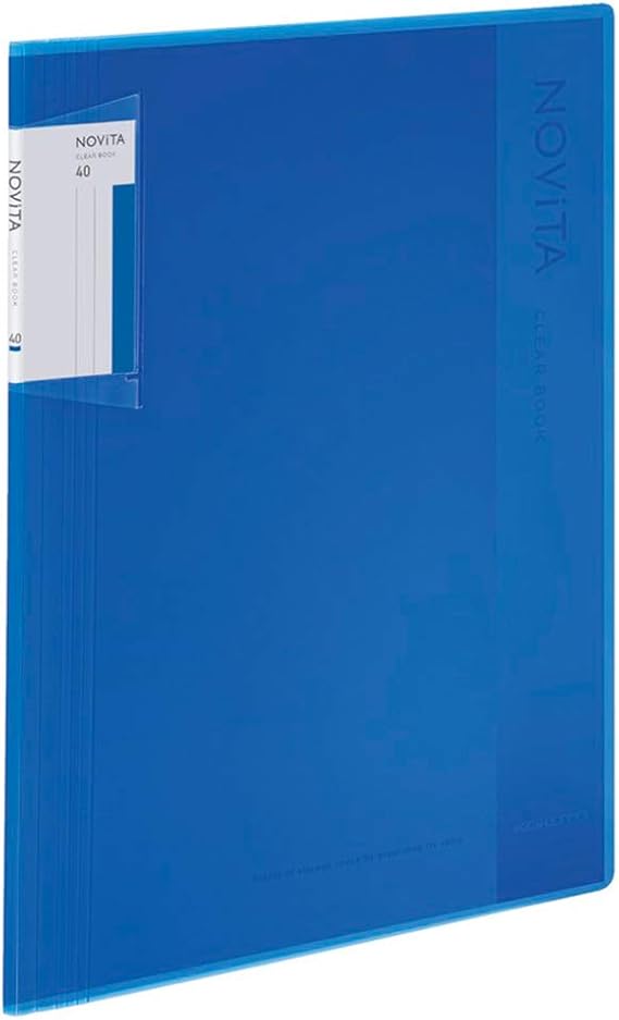 Kokuyo Novita , Expandable File Clear Book, Display Book, Presentation Binder with Plastic Sleeves 40-Pocket Bound, Presentation Book Art Portfolio Folder, A4-S, Blue, Japan Import (RA-NV40B)