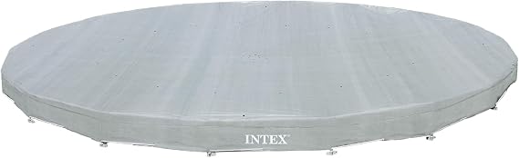INTEX 28041E Deluxe Pool Cover: for 18ft Round Ultra XTR Pools Includes Rope Tie UV-Resistant 8in Overhang Snug Fit