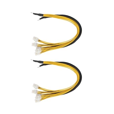 EPANO 6Pin Connector Server Power Supply Cable PCIe Express for Antminer S9 S9I Z9 for P3 P5 Support Miner PSU Cable(2 pcs)