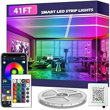 41FT Led Strip Lights,Long Smart Led Light Strips Music Sync 5050 RGB Color Changing Rope Lights,Bluetooth APP/IR Remote/Switch Box Control Led Lights for Bedroom,Home Decoration,Party,Festival