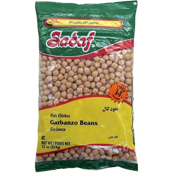 Sadaf Dried Garbanzo Beans - Dried Chickpeas for Cooking and Food Fl. Ozavoring - Dry Chickpeas for Hummus - Kosher - 22 Ounce Resealable Bag