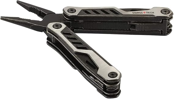 SWISS+TECH Multi-Tool with Locking Function, Foldable, DIY, Camping, Outdoors, Fishing, Climbing, Disaster Preparedness 14-IN-1