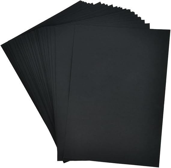50 Sheets Black Card, A4 Card 300gsm Thick Card Stock for DIY Projects Arts and Crafts,Cards Making,Home or Office Printing