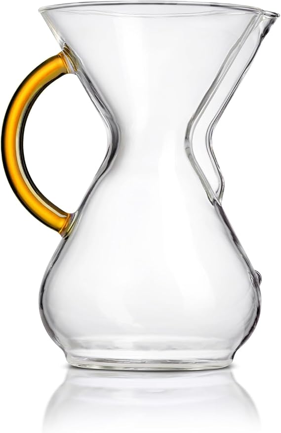 Chemex Pour Over Coffee Maker, Colored Glass Handle, 6 Cup 30 oz, Gold