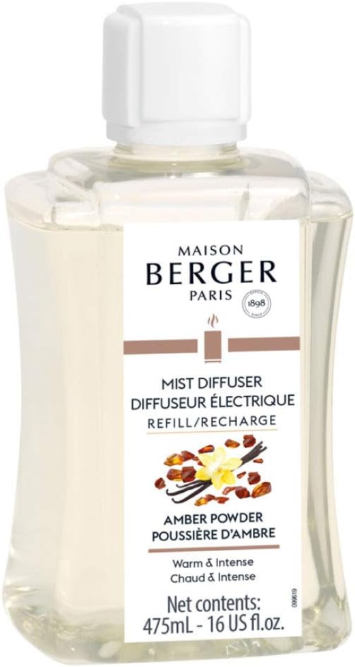 Fragrance Refill for Lampe Berger Ultrasonic Electric Mist Diffuser - 475 milliliters - 16 Fluid Ounces - Made in France (Amber Powder)