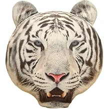 3D Tiger Head Cushion Throw Pillows 17.7 * 15.7inch s Tiger Throw Pillow Cushion (White)