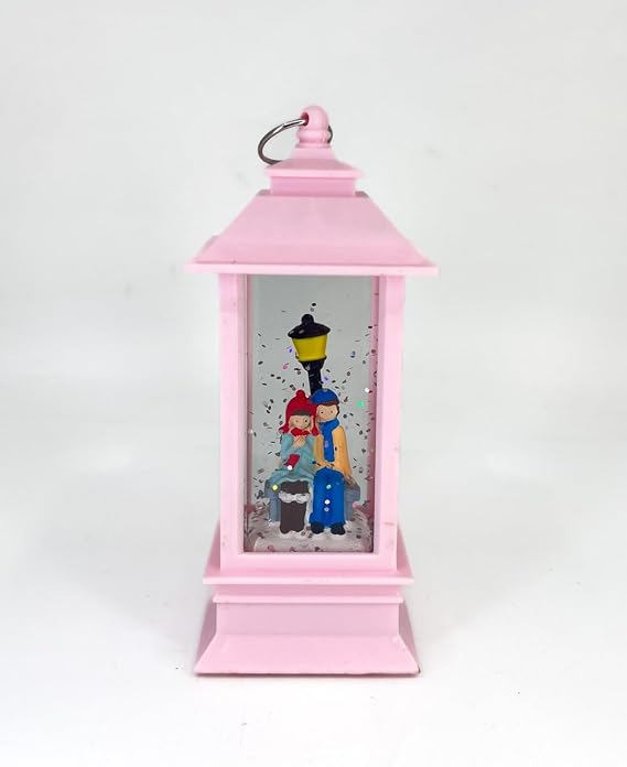 Romantic Winter's Tale Illuminated Snow Globe - Valentine's Pink