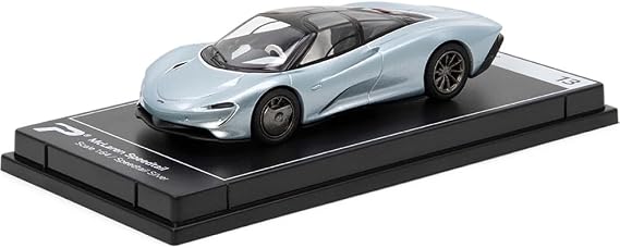 PosterCars 1:64 Scale McLaren Speedtail Silver Diecast Metal Hypercar League Collection No.13 with Acrylic Case