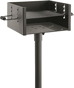 Guide Gear Heavy-Duty Park-Style Charcoal BBQ Grill for Camping, Outdoor Cooking, Backyard, Patio, Camp Grilling Barbecues, 15.5" x 15" x 8.25"h.