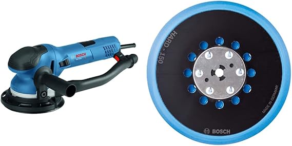 BOSCH Power Tools - GET75-6N - Electric Orbital Sander, Polisher - 7.5 Amp, Corded, 6"" Disc Size with BOSCH RSM6046 6 In. Hard Hook-and-Loop Multi-Hole Sanding Pad