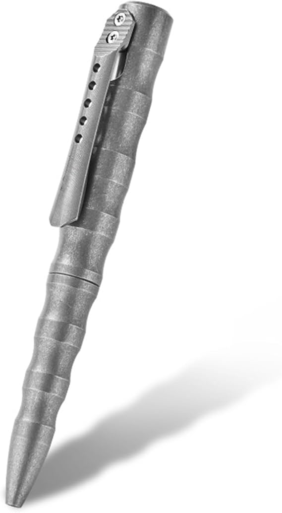 Hamans Titanium Bolt Action Pen 4.4'' Ballpoint Ink Pen with Pocket Clip Refillable Writing Pen for Outdoor, Working, Writing