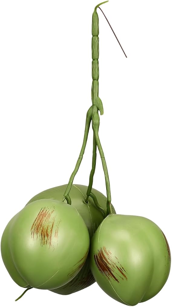 Artificial Coconuts Bunch for Decoration Lifelike Fake Coconut Fruit Photo Prop Tropical Party Home Decor Centerpiece 13.38X10.62X10.62 Inches