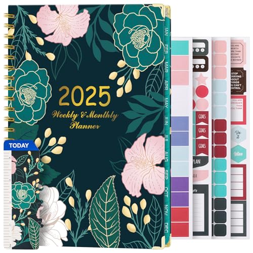 VinTS 2025 Planner, 8.5x11 Large Weekly Monthly Dated Planner,Jan-Dec.2025 Hardcover Planner Agenda Organizers with stickers, bookmarks, pocket for Women Home,Green