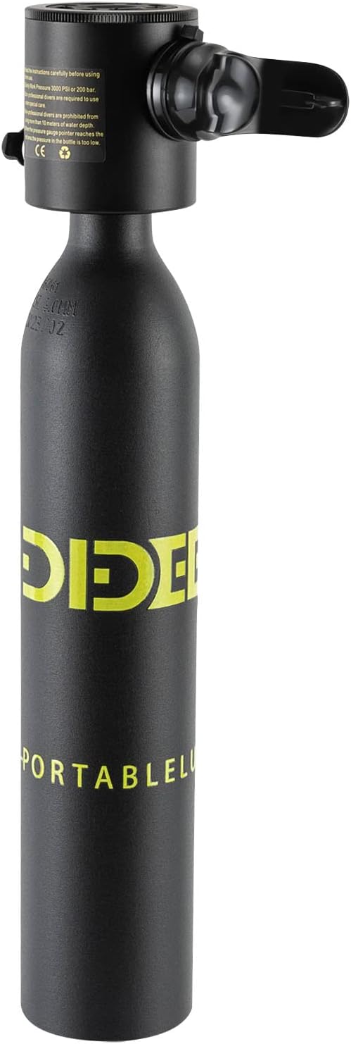 Scuba Tank for Diver, Mini Scuba Tank, 5-10 Minutes Usage Time Scuba Tank Kit, Breath Underwater Device Dive Tank, 0.5L Capacity Portable Scuba Cylinder Diving Oxygen Tank