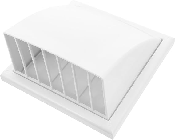 Outdoor Dryer Vent Cover for Kitchen Exhaust Fan, White Plastic