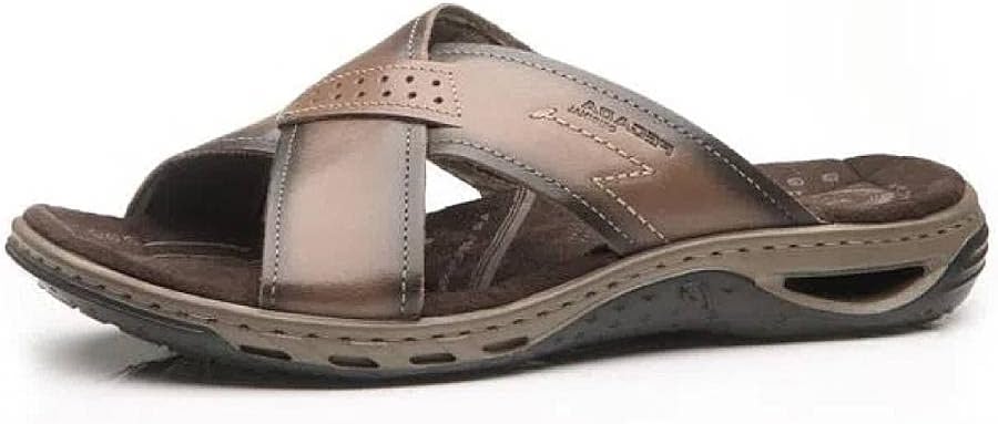 PEGADA Leather Slip On Sandals, Brown, Genuine Leather, Anatomical Insole, Amortech Technology, Casual Wear, Open Toe Thong Strap, Model 131661-03