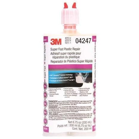 3M Super Fast Plastic Repair, 04247, 200 mL/6.75 fl oz Cartridge, Tranlucent