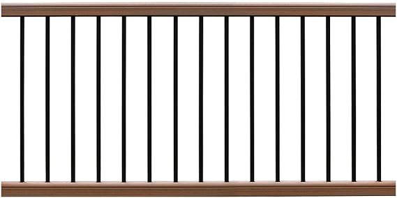 NewTechWood - Ultrashield Hemispheres 36 in. x 3 in. x 6 ft. Composite Level/Stair Railing Kit (Brazilian Ipe)