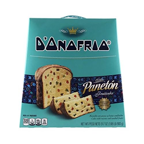 Paneton Donofrio Traditional Fruit Cake- Gourmet Peruvian Panettone Dessert Bread- 31.7 Oz 1.98 lB 898 Grams- Peruvian Food Product