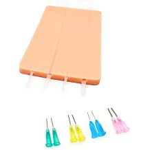 Puncture Module Vascular Injection Model with 4 Silicone Simulated Blood Vessels of Different Sizes, 8 Connectors Venipuncture Module, Injection and Blood Drawing Practice Pad for Nursing Training