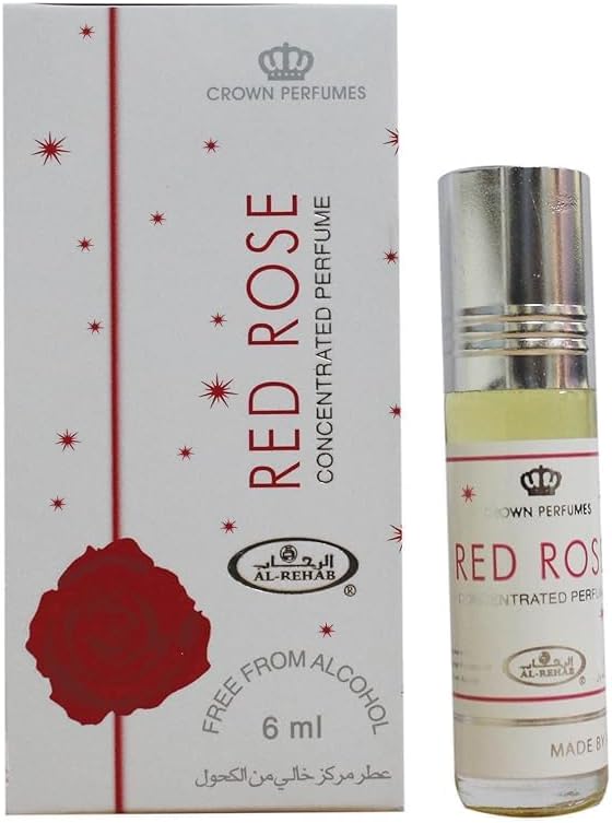 Red Rose Fragrance by Crown Perfumes, Alcohol Free 6ml, Long Lasting