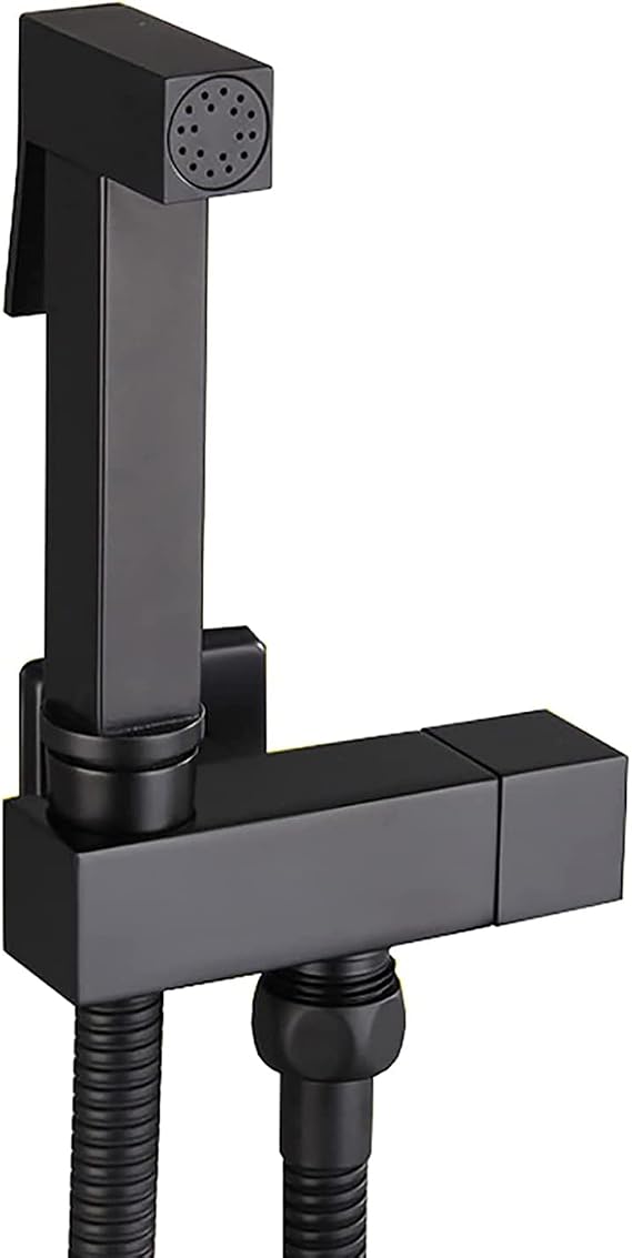 Bidet Hand Shower Black Toilet Bathroom Wall Mount Sprayer