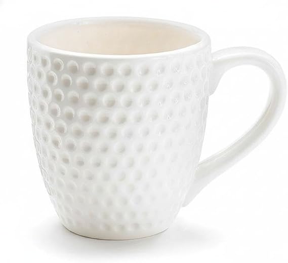 burton + Burton Realistic Dimpled Golf Ball Ceramic Coffee Mug, 15 oz Large Hand-Painted Sports Tea Cup, Unique Gift for Golfers & Dad, Individually Boxed