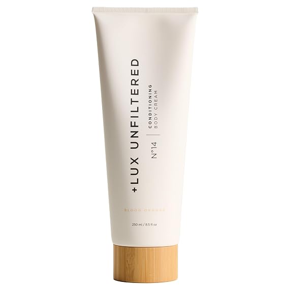 + Lux Unfiltered - N14 Tall Pour Conditioning Body Cream - Blood Orange | Moisturizing Body Lotion - Jojoba, Squalane, Shea Butter, Vitamin C & Hyaluronic Acid - Non-Greasy - Vegan & Cruelty Free