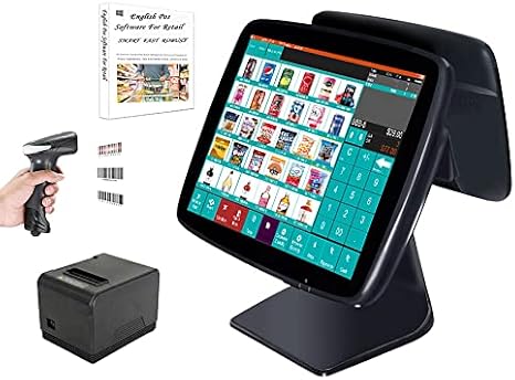 (Ship from USA) Cash Register POS System 15" Touch Screen Windows PC with 3 1/8" Thermal Receipt Printer for Retail Businesses SET03