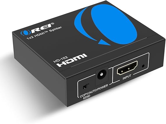 OREI HDMI Splitter 1 in 2 Out - For TV Mirror Only - Not for Multi Monitors, No HDCP bypass, USB Powered, No Adapter Included,1080P@60Hz & 4K@30Hz Resolutions HDMI Splitter (HD-102)