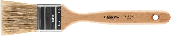 Escoda Series 8247 Artist Oil and Acrylic Paint Brush for Murals, Decorative Work & Faux Finishing, Natural Chungking Hog Bristle, Flat Double Thick Bristle, Size 30