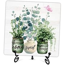 Home Sweet Home Decor Sign, Rustic Home Wooden Sign With Metal Stand, Farmhouse Home Sign Decor, For Home Office Desk Decor, Gifts For Family Friends Coworker, A23