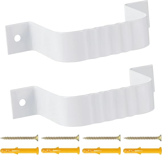 Gutter Downspout Straps - 2x3, White (2 Pack) With Brackets