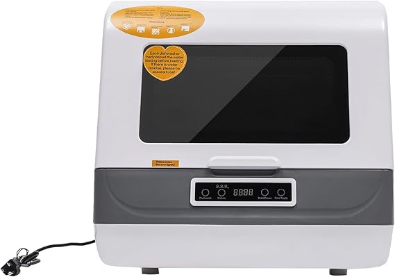 Portable Countertop Dishwasher, Large Capacity Compact Size Dish Washing Machine 3 Wash Programs Display Automatic Dishwashing for Apartments Dorms & RVs