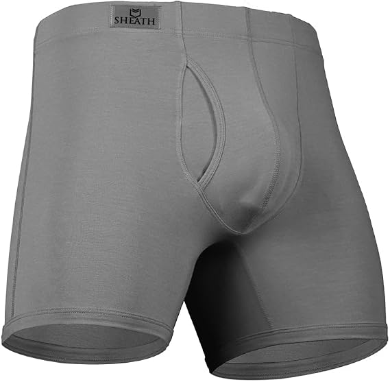 SHEATH 3.21 Men's Boxer Brief Underwear with Dual Support Pouch | Moisture Wicking Breathable Cooling Modal (5" Inseam)