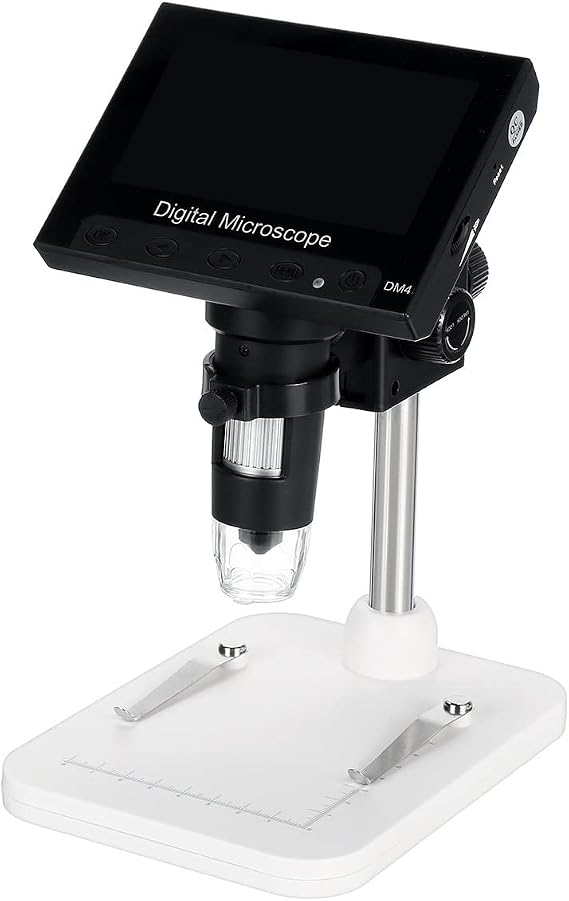 Microscope Kit 1000x 2.0MP USB Digital Electronic Microscope DM4 4.3" LCD Display 8 LED Stand Microscope Lens Adapters
