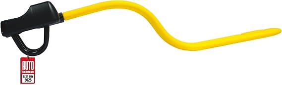 Stoplock Pro Elite Car Steering Wheel Lock HG 150-00 - Safe Secure Heavy Duty Anti-Theft Bar - Universal Fit - Includes 2 Keys and Carry Bag, Black/Yellow, 1 Unit