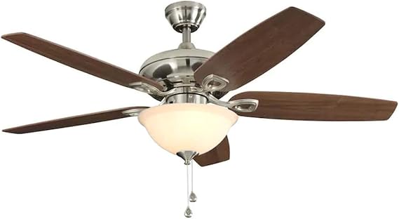 Harbor Breeze COASTAL CREEK 52-in Brushed Nickel Downrod or Close Mount Indoor Ceiling Fan with Light Kit