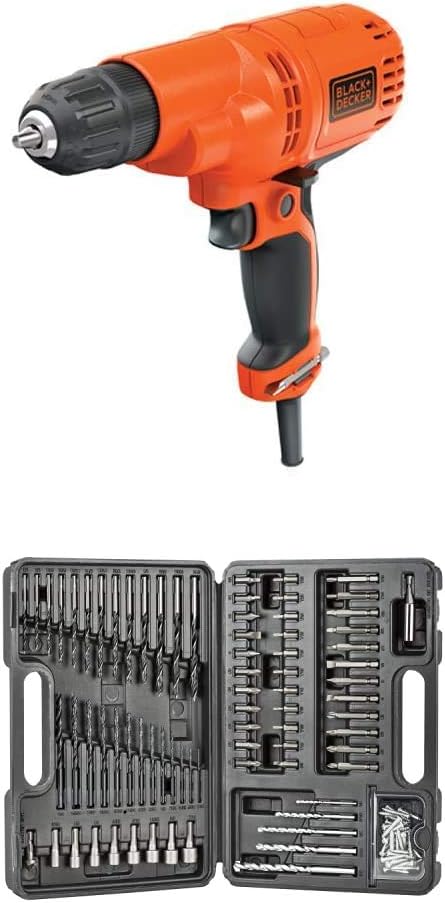 BLACK+DECKER DR260C 5.5 Amp 3/8'' Drill/Driver. with BLACK+DECKER BDA91109 Combination Accessory Set, 109-Piece