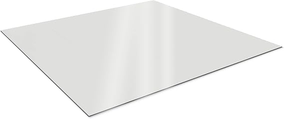 SPEEDYORDERS Silver Anti Scratch Acrylic Mirror Sheet Plexiglass 24 x 16 Inches Round Corner R=1" Shatterproof Mirror Plastic Mirrors for Wall Plexiglass Sheet for Decoration, Craft, Home Decor