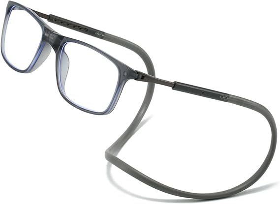 Magnetic Bridge Front Connect Reading Glasses Clear or Blu-ray Lens for Men Women