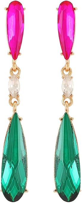 Trendy Simple Teardrop Dangle Earrings for Women Rhinestone Elegant Vintage Jewelry for Prom Party Daily Wear