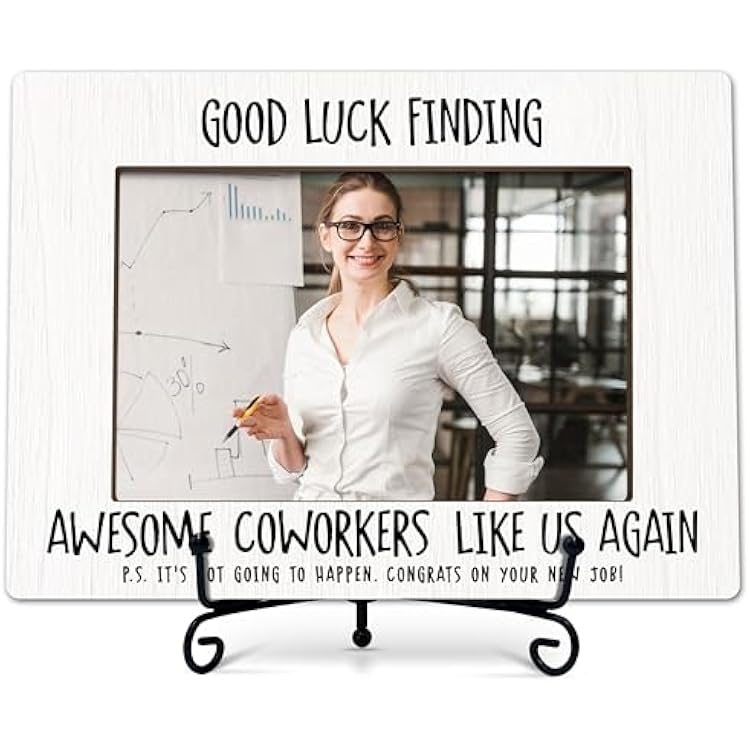 Best Colleague Photo Frame, Good Luck Finding Better Coworkers Than Us, Wooden Tabletop Photo Frame With Stand, New Job Gifts, Coworkers Employee Retirement Leaving Christmas Gifts -A36